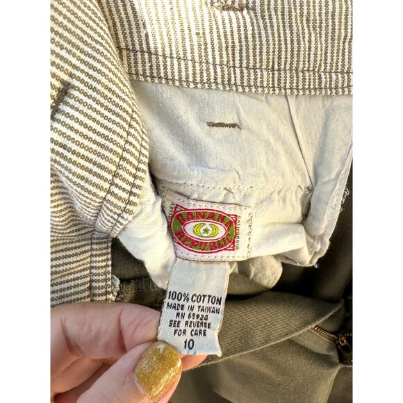 VTG 1987 Banana Republic Savanna Cotton Twill Khaki Pewter Maxi Skirt VTG SZ 10 - Picture 3 of 10